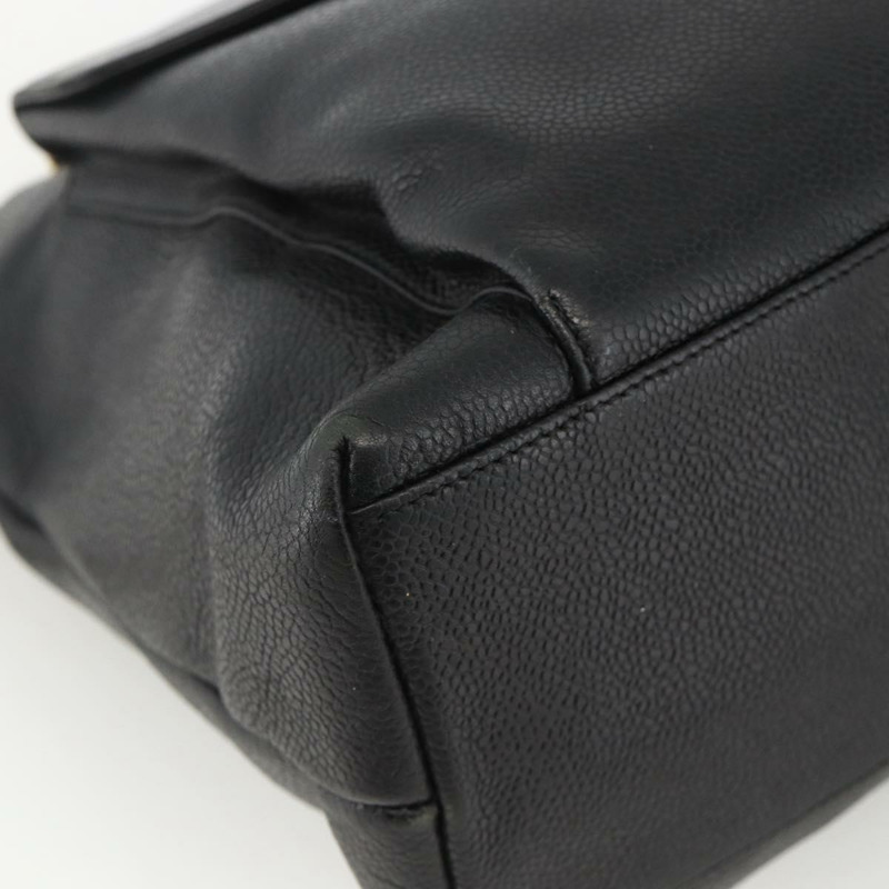 【日本直送】香奈兒 (CHANEL) 菱格紋鏈條托特包，魚子醬紋皮革，黑色，金色雙C標誌，正品 BAZ251A-14