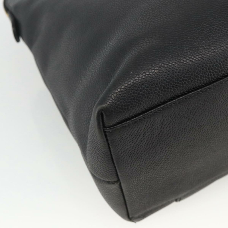 【日本直送】香奈兒 (CHANEL) 菱格紋鏈條托特包，魚子醬紋皮革，黑色，金色雙C標誌，正品 BAZ251A-16