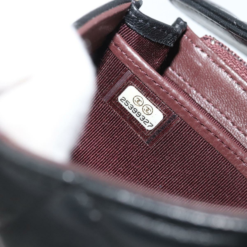 【日本直送】香奈兒 (CHANEL) 絎縫長款錢包,羊皮材質,黑色,金色雙C標誌,BAZ260A-10