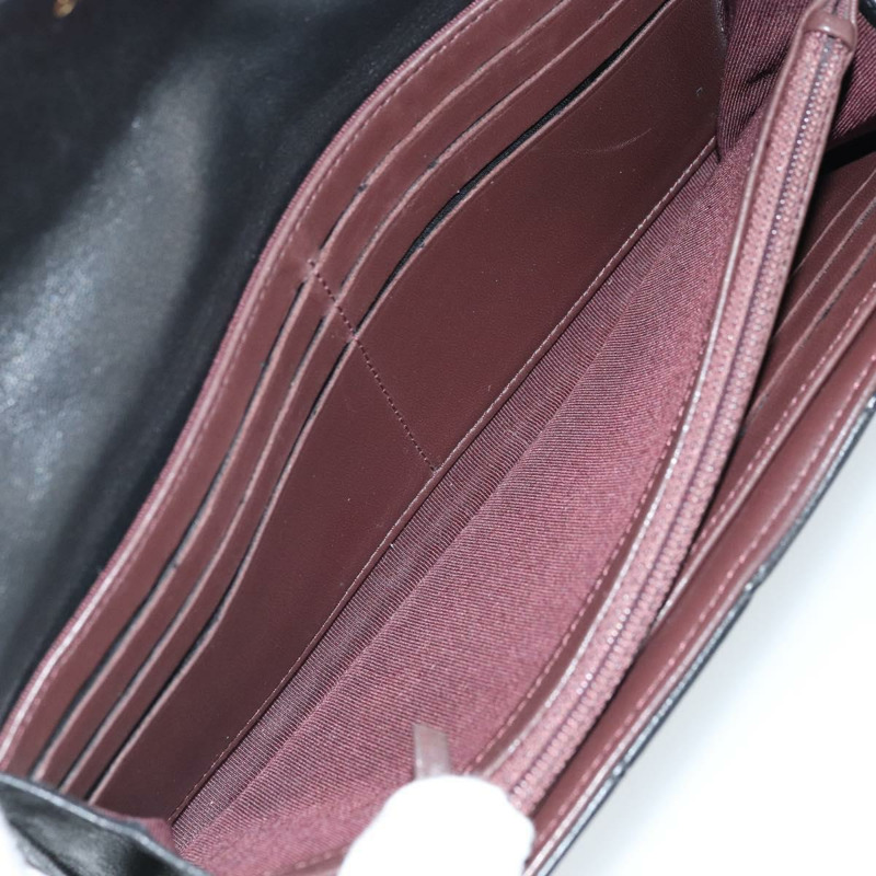 【日本直送】香奈兒 (CHANEL) 絎縫長款錢包,羊皮材質,黑色,金色雙C標誌,BAZ260A-19