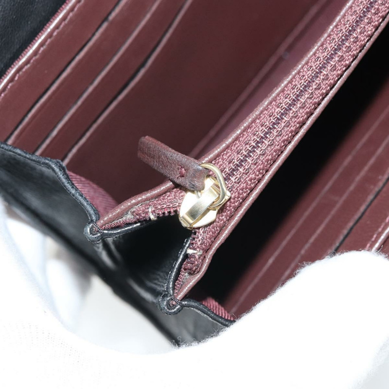 【日本直送】香奈兒 (CHANEL) 絎縫長款錢包,羊皮材質,黑色,金色雙C標誌,BAZ260A-20