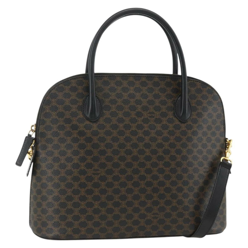 【日本直送】CELINE Macadam帆布手提包 PVC皮革 2way Black Gold Auth ARZ869A-0