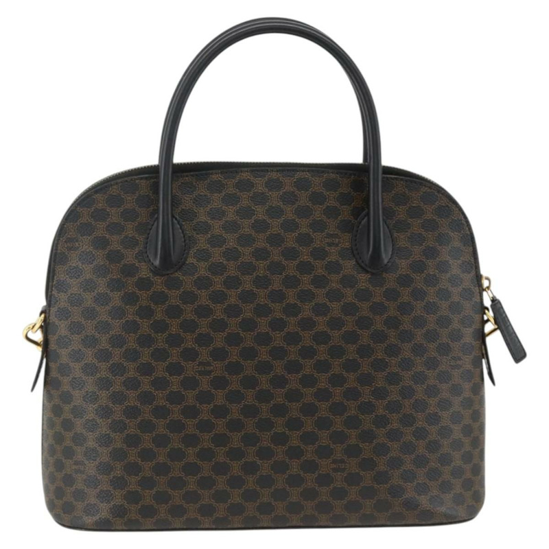 【日本直送】CELINE Macadam帆布手提包 PVC皮革 2way Black Gold Auth ARZ869A-1