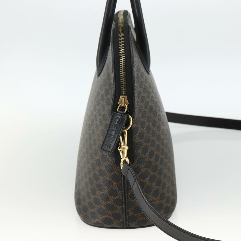 【日本直送】CELINE Macadam帆布手提包 PVC皮革 2way Black Gold Auth ARZ869A-2