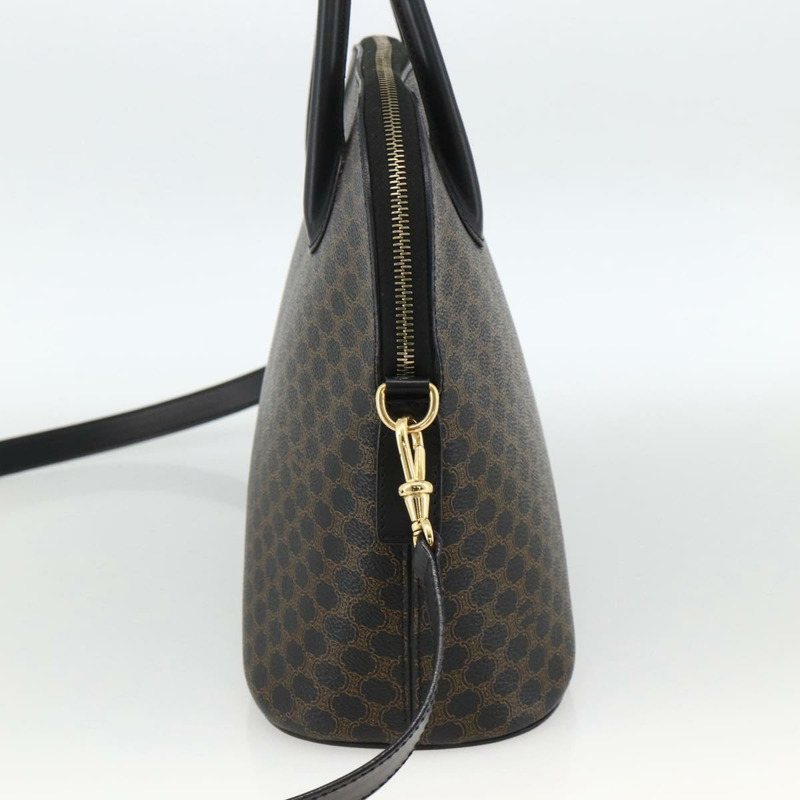 【日本直送】CELINE Macadam帆布手提包 PVC皮革 2way Black Gold Auth ARZ869A-3