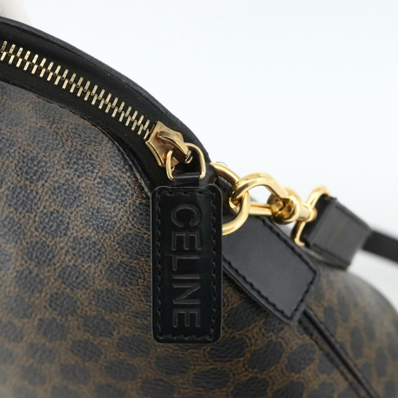 【日本直送】CELINE Macadam帆布手提包 PVC皮革 2way Black Gold Auth ARZ869A-9