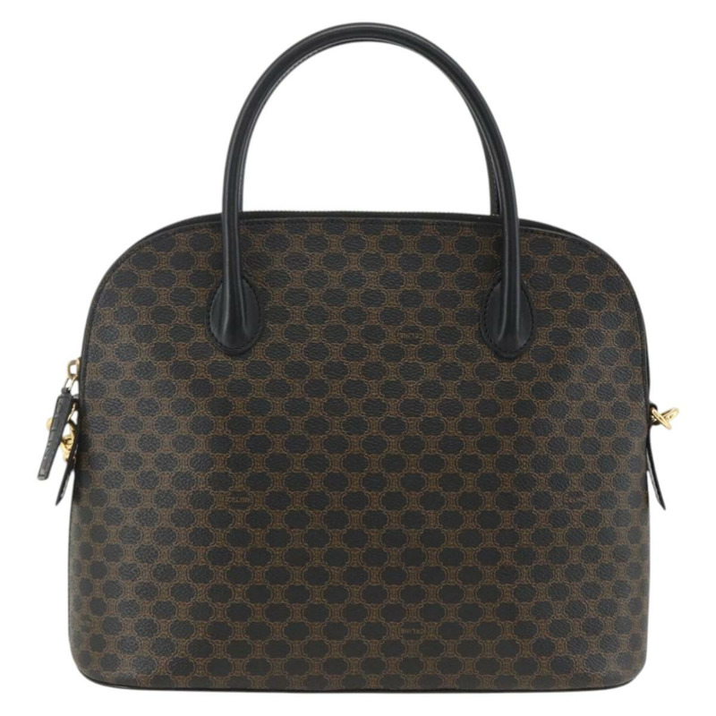 【日本直送】CELINE Macadam帆布手提包 PVC皮革 2way Black Gold Auth ARZ869A-12