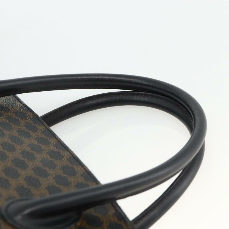 【日本直送】CELINE Macadam帆布手提包 PVC皮革 2way Black Gold Auth ARZ869A-13