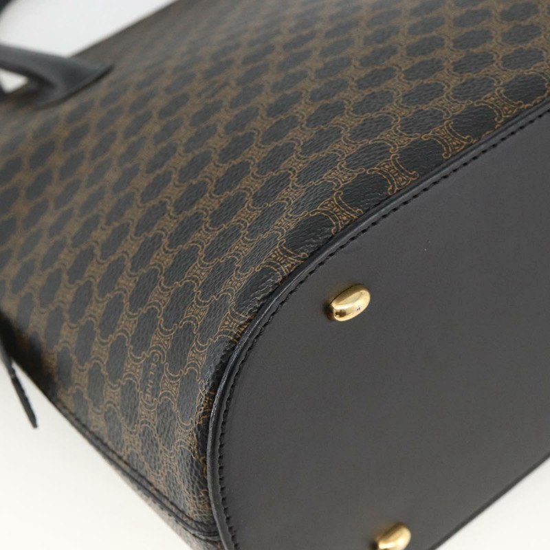 【日本直送】CELINE Macadam帆布手提包 PVC皮革 2way Black Gold Auth ARZ869A-15