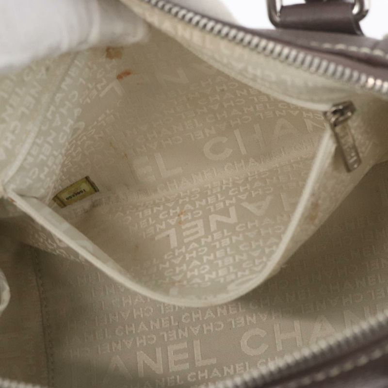 【日本直送】香奈兒波士頓包，皮革材質，灰色銀色雙C標誌，正品 BAZ592V-21