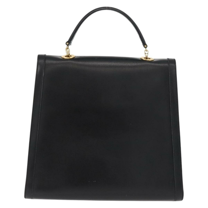 【日本直送】CELINE 圓形手提包 皮革 黑色 金色 正品 BAZ793V-1