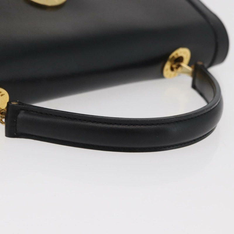 【日本直送】CELINE 圓形手提包 皮革 黑色 金色 正品 BAZ793V-6