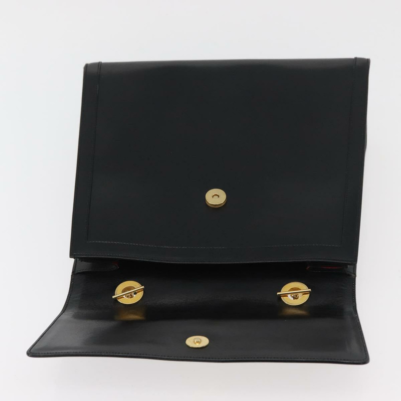 【日本直送】CELINE 圓形手提包 皮革 黑色 金色 正品 BAZ793V-8