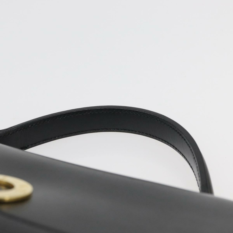 【日本直送】CELINE 圓形手提包 皮革 黑色 金色 正品 BAZ793V-13