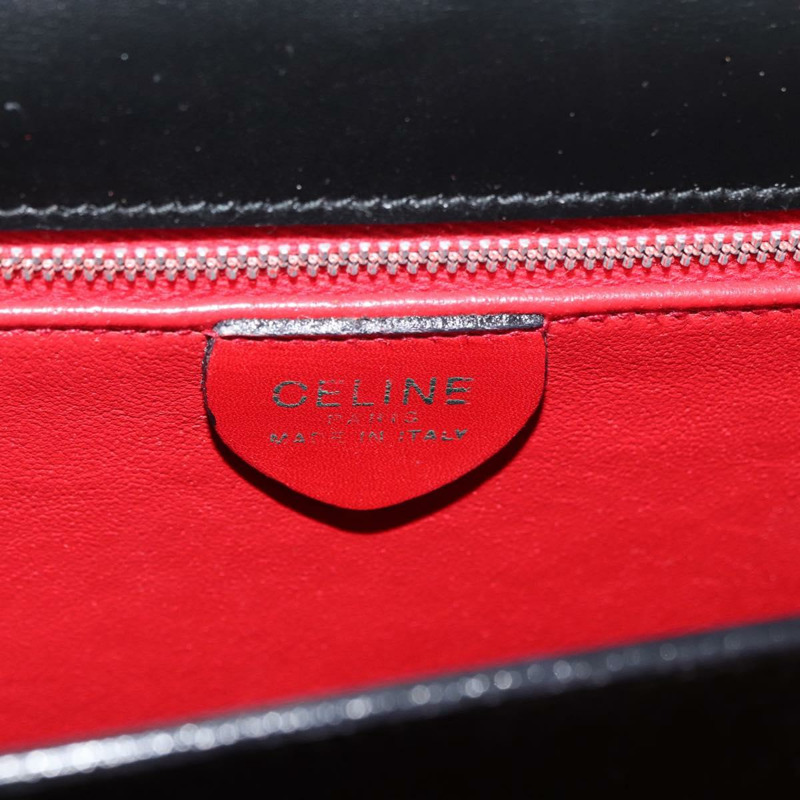 【日本直送】CELINE 圓形手提包 皮革 黑色 金色 正品 BAZ793V-18