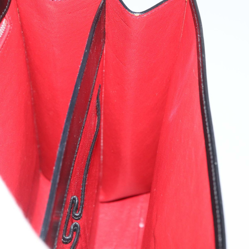 【日本直送】CELINE 圓形手提包 皮革 黑色 金色 正品 BAZ793V-19