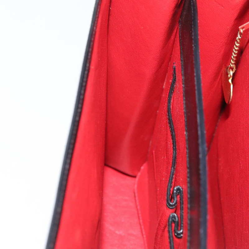 【日本直送】CELINE 圓形手提包 皮革 黑色 金色 正品 BAZ793V-20