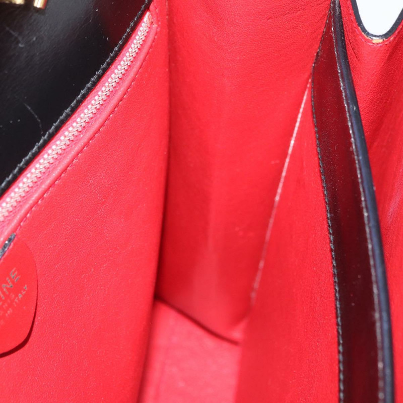 【日本直送】CELINE 圓形手提包 皮革 黑色 金色 正品 BAZ793V-22