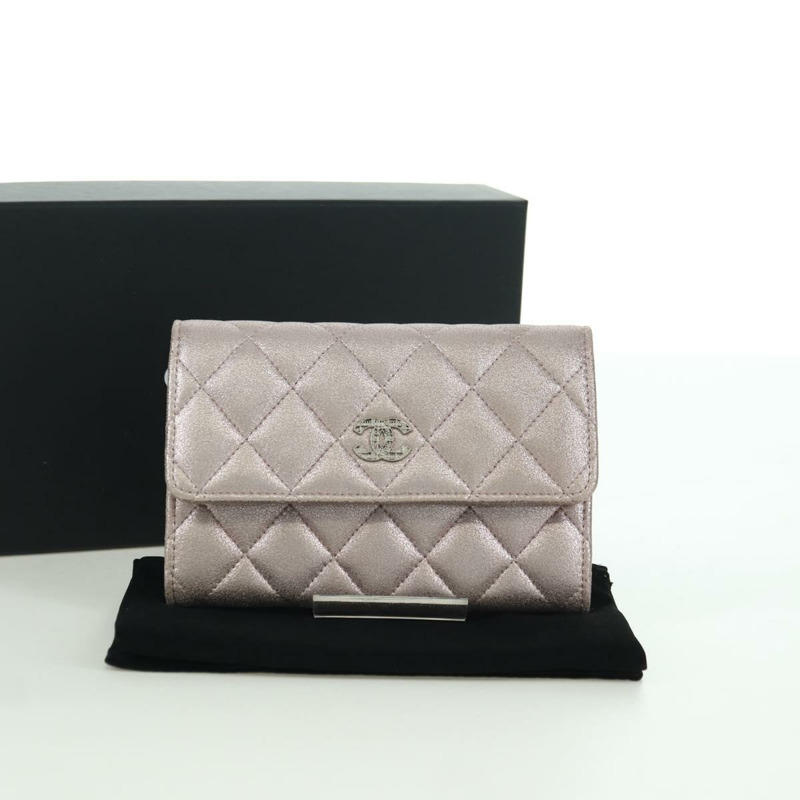 【日本直送】香奈兒粉紅羊皮錢包,CC標誌,貨號167177SAM-11