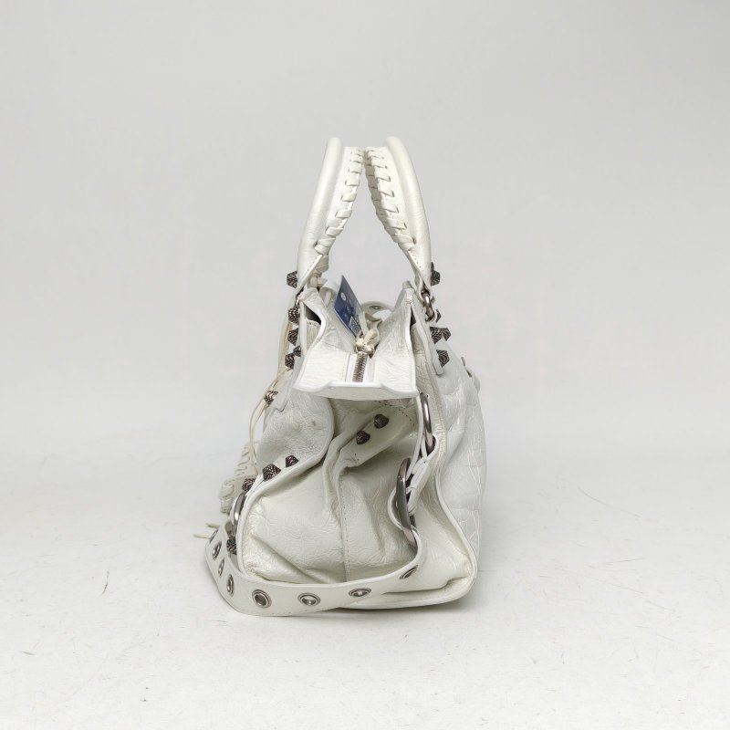 BALENCIAGA NEOCLASSIC手提機車包白色羊皮肩背包-1