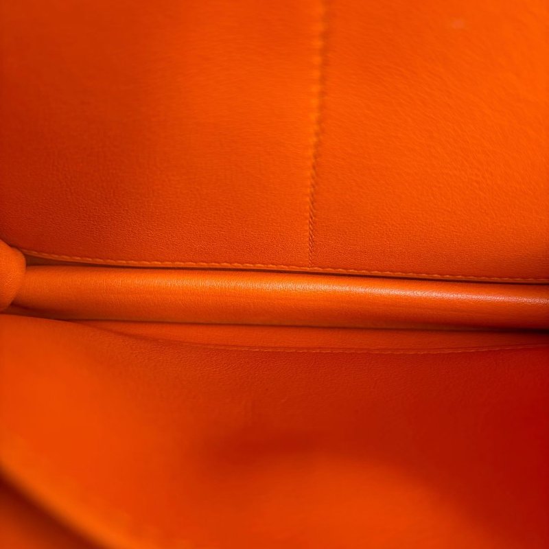 Hermes catenina豬鼻鏈信封包橙色 銀扣21*17*2 99新配件塵袋-4