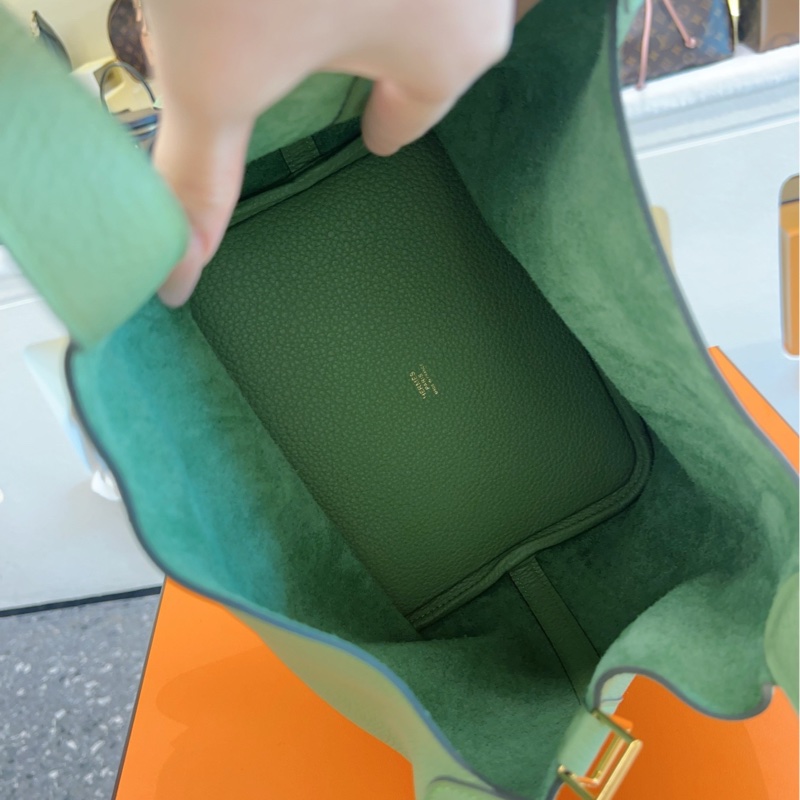 Hermes愛馬仕 牛油果綠色 菜籃子picotin22水桶包-5