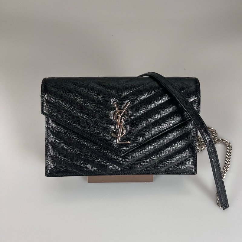 YSL 742920  黑魚子醬WOC銀鍊包-1