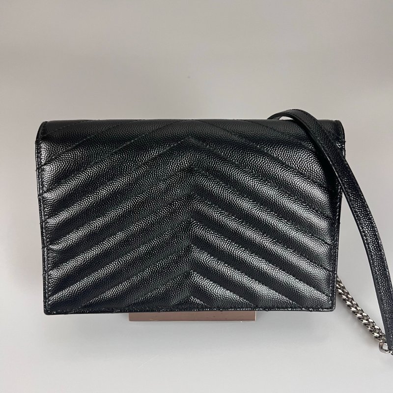 YSL 742920  黑魚子醬WOC銀鍊包-2