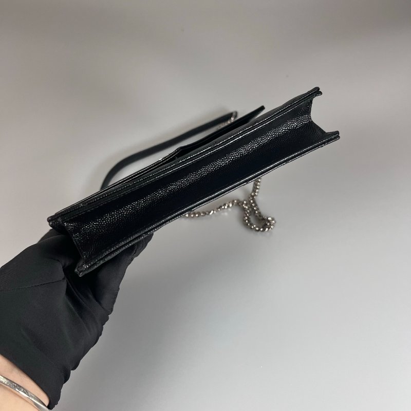 YSL 742920  黑魚子醬WOC銀鍊包-5