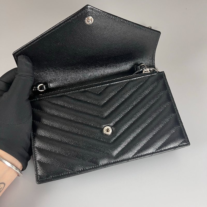 YSL 742920  黑魚子醬WOC銀鍊包-6