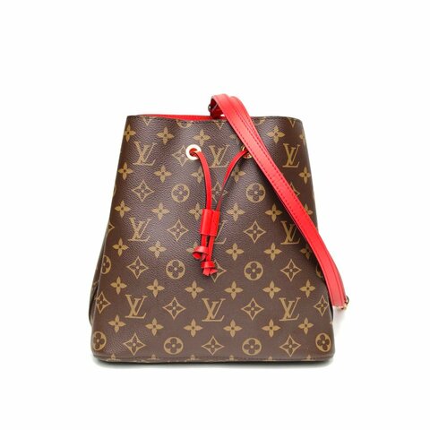 LOUIS VUITTON NÉONOÉ水桶包中號26紅色內裏老花PVC金扣2018肩背包