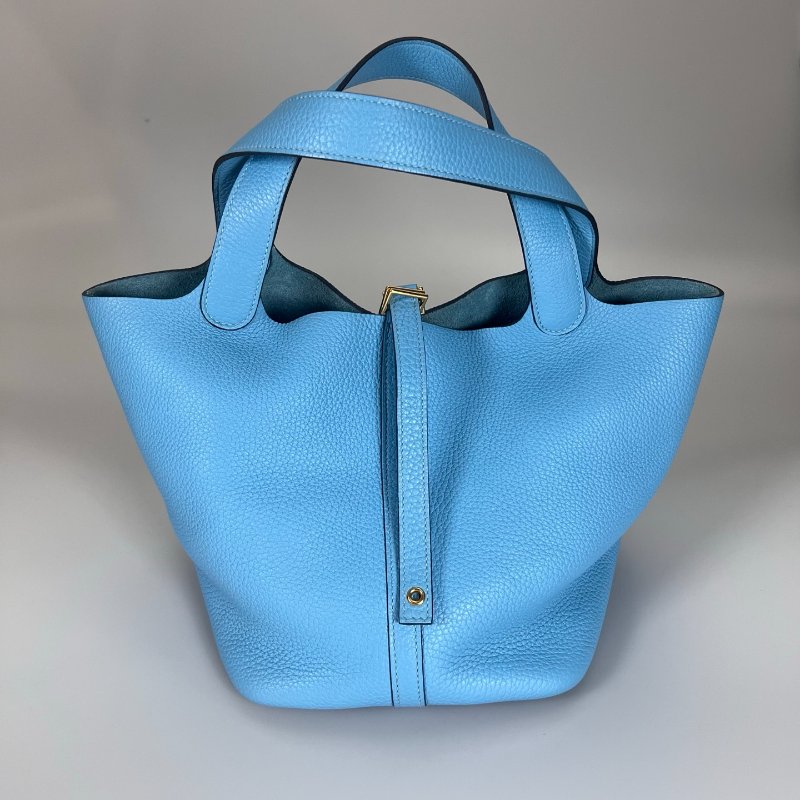 HERMES Y刻 藍PICOTIN 22 菜籃子包-0