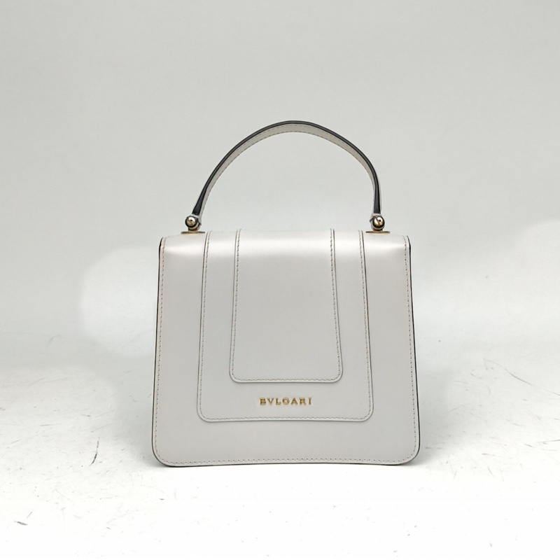 BVLGARI SerpentiForever風琴蛇頭包小號白色牛皮-2