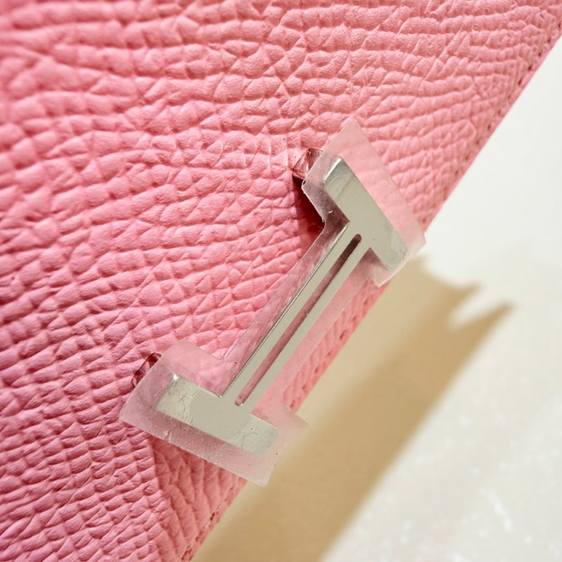 HERMES- 櫻花粉1Q銀釦Bearn Epsom長夾-17