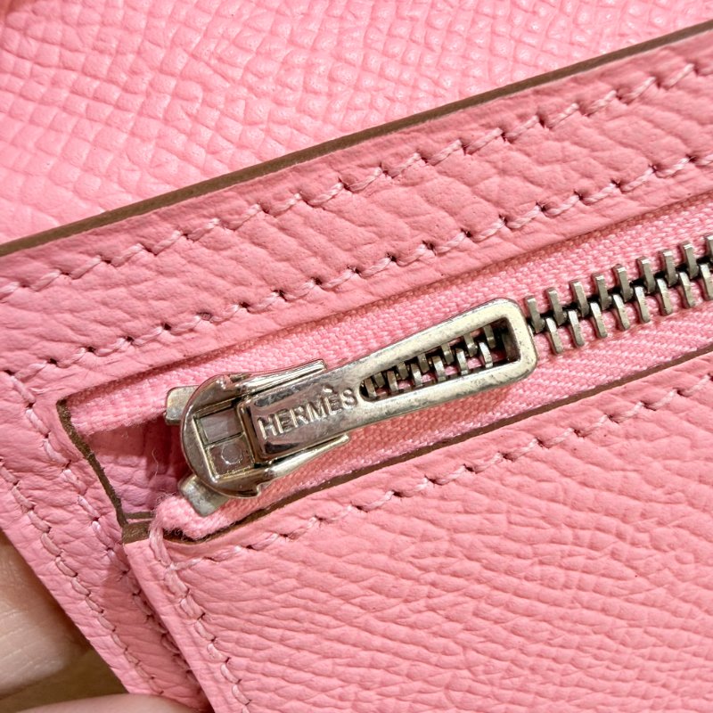 HERMES- 櫻花粉1Q銀釦Bearn Epsom長夾-18