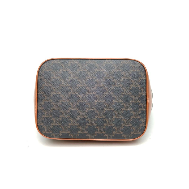 CELINE 凱旋門標誌印花Canvas水桶包中號老花PVC金扣肩背包-4