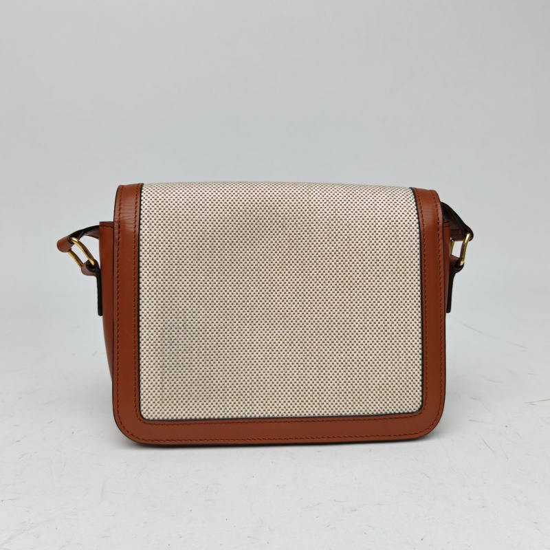 CELINE 凱旋門金屬鎖扣Teen拼色牛皮/帆布金扣-2