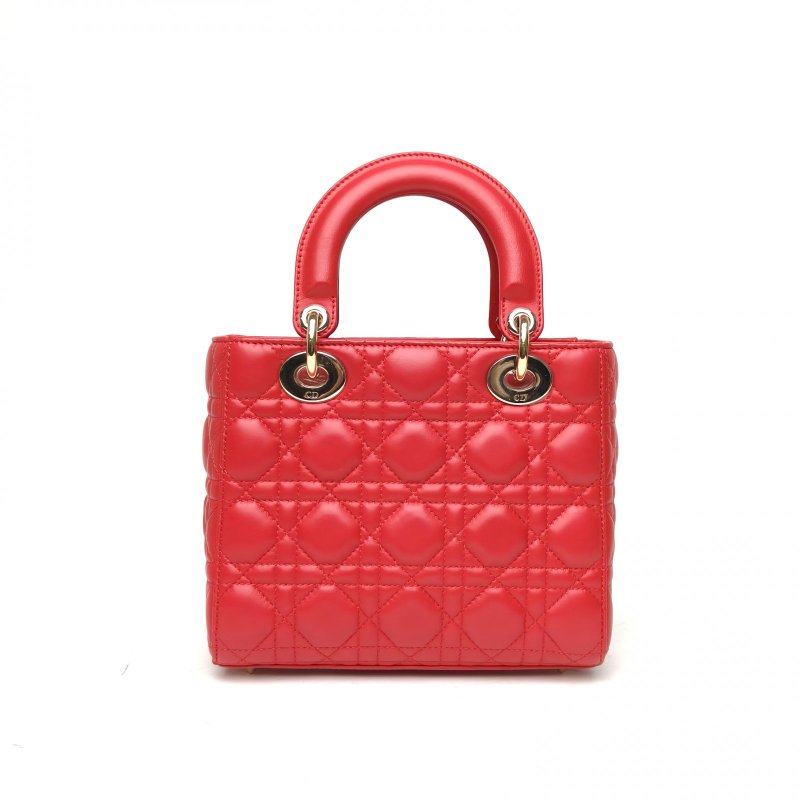 DIOR Lady戴妃包四格紅色羊皮金扣2017肩背包-2