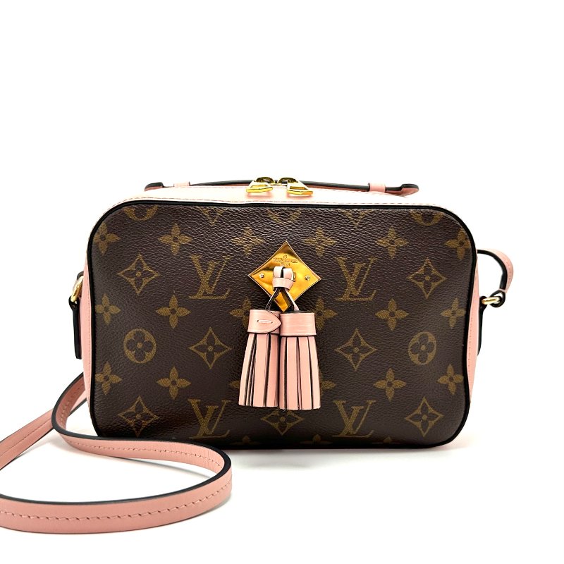 LV 粉色拼老花流蘇相機包22*14*7 98新配件塵袋-1