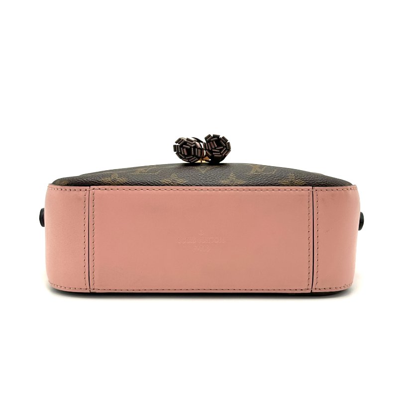 LV 粉色拼老花流蘇相機包22*14*7 98新配件塵袋-5