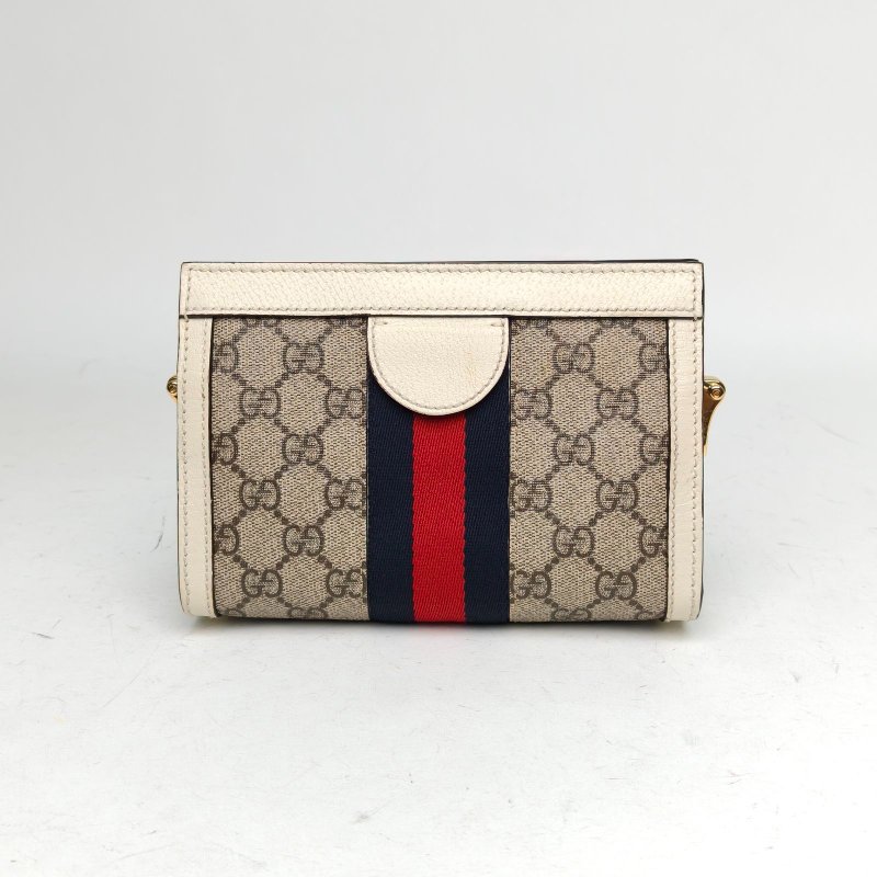 GUCCI 老花PVC金扣Ophidia夾子包Mini肩背包-2
