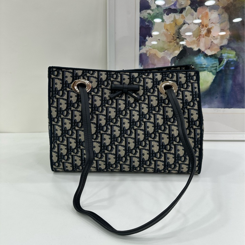 Dior 迪奧 老花蝴蝶結托特包小號 25 有購證尺寸:27*20-2