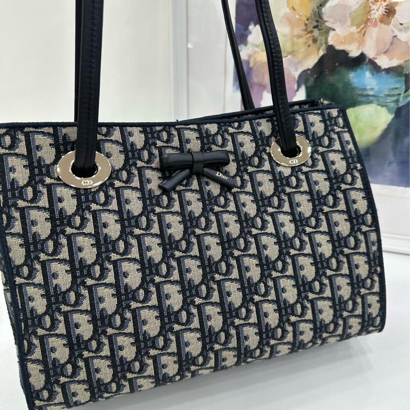 Dior 迪奧 老花蝴蝶結托特包小號 25 有購證尺寸:27*20-7