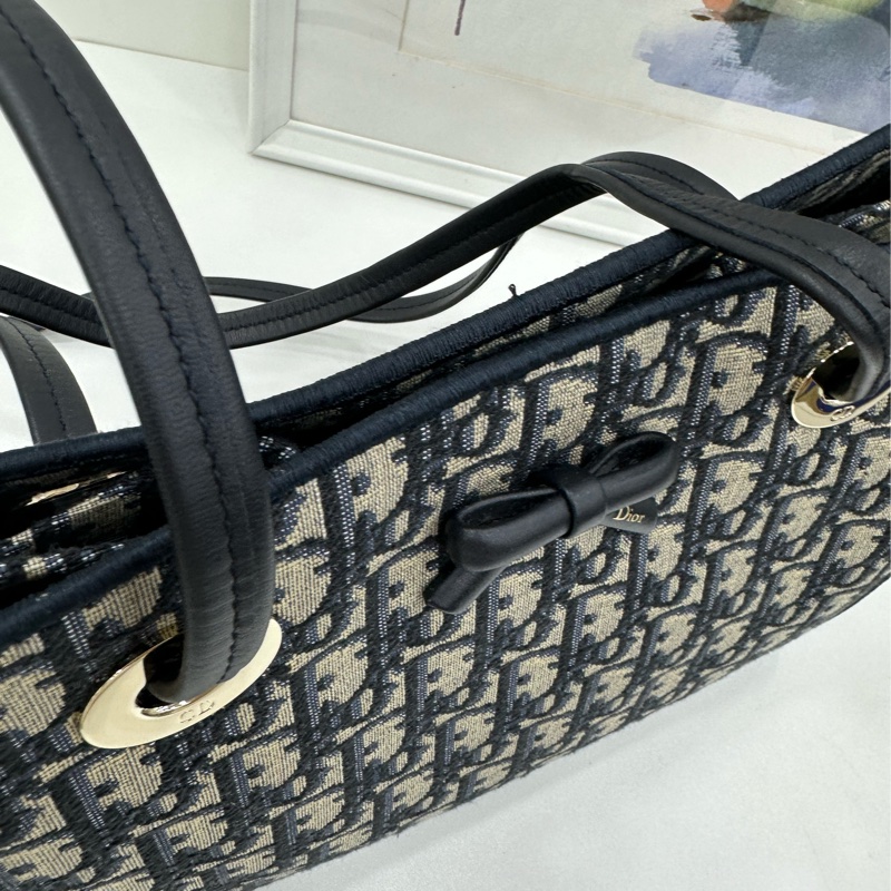 Dior 迪奧 老花蝴蝶結托特包小號 25 有購證尺寸:27*20-8