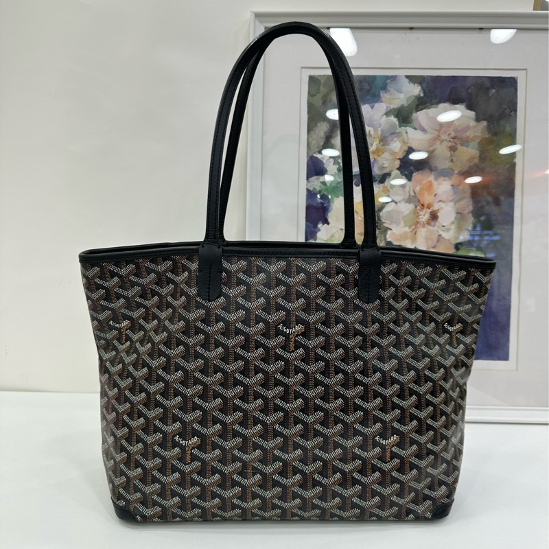 Goyard戈雅Artois系列拉鍊款tote單肩包,黑色-1