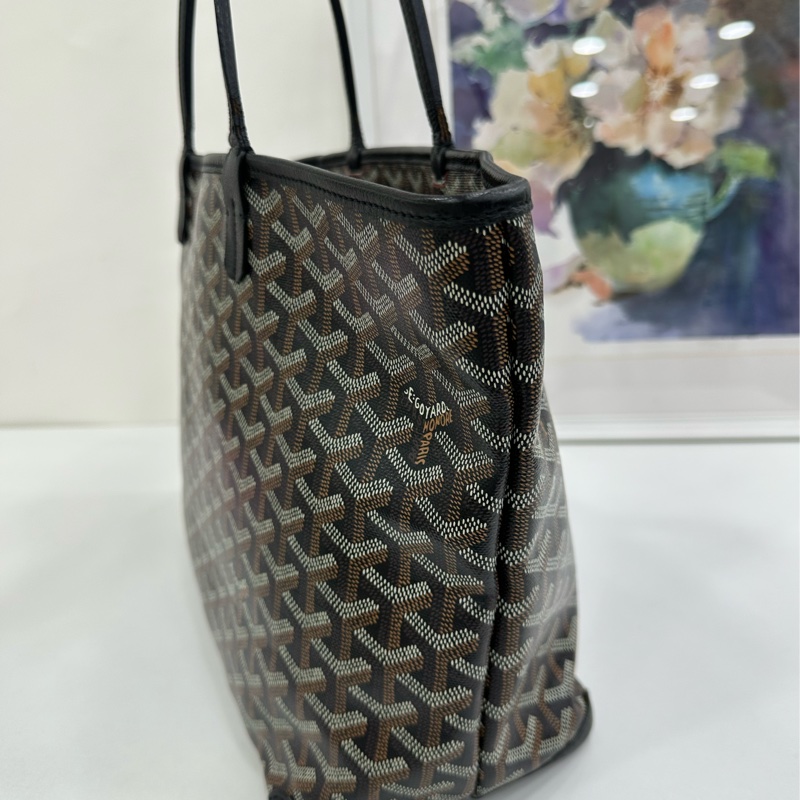 Goyard戈雅Artois系列拉鍊款tote單肩包,黑色-2