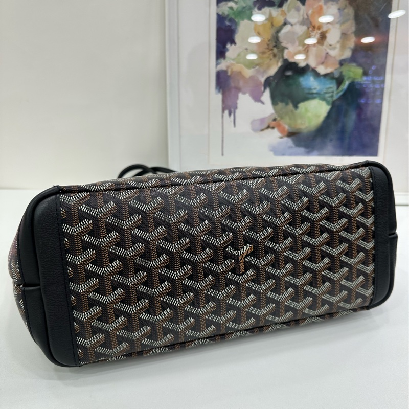 Goyard戈雅Artois系列拉鍊款tote單肩包,黑色-4