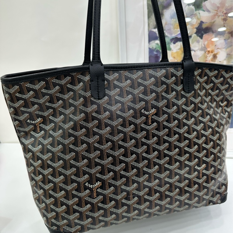 Goyard戈雅Artois系列拉鍊款tote單肩包,黑色-7