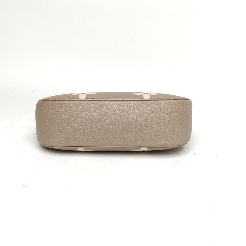 LOUIS VUITTON Bagatelle腋下包大象灰牛皮晶片大Logo印花肩背包-4