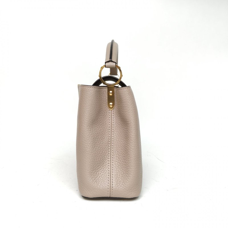 LOUIS VUITTON CapucinesBB27灰色牛皮金扣晶片肩背包-3